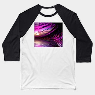 MellowLazy -- NeonPink Sunset Baseball T-Shirt